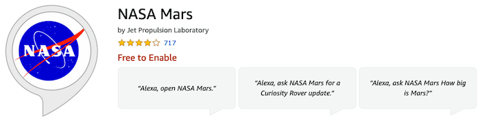 La habilidad Marte Alexa de la NASA