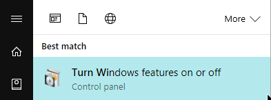 win10 hyper-v activa o desactiva las características de Windows