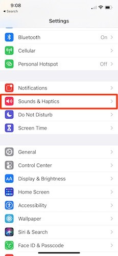 Ajustes de sonido de mensajes salientes de Iphone