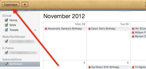 Muestra tus calendarios en iCal.