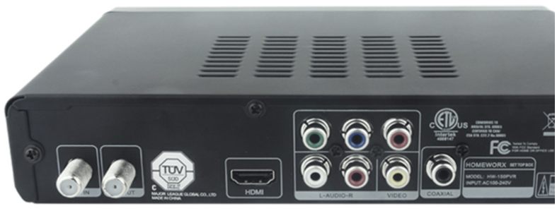 Mediasonic HomeWorx PVR HW-150 Puertos traseros de entrada/salida