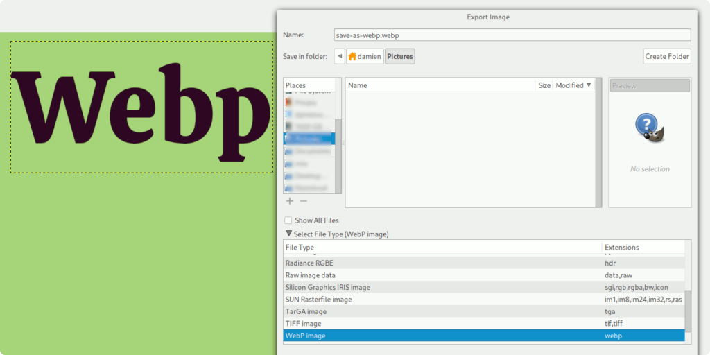 Gimp Save As Webp Featured