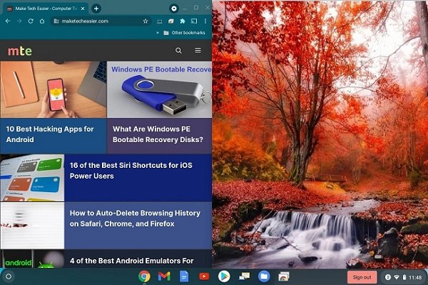 Cómo habilitar el modo de pantalla dividida en Chromebook primero