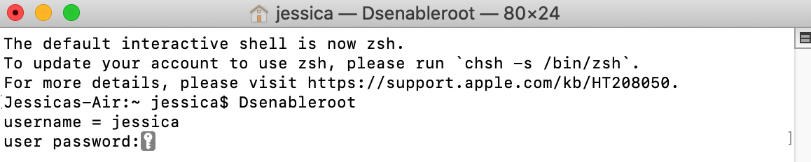 Puede habilitar macOS Root, a través de la aplicación Terminal.