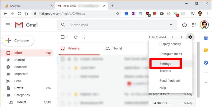 Utilice Habilitar la configuración sin conexión de Gmail