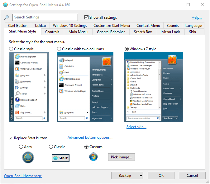 Haga que Windows 10 se vea como Windows 7 Reemplace el ícono de inicio 1