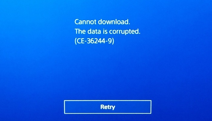 Datos corruptos de Ps4
