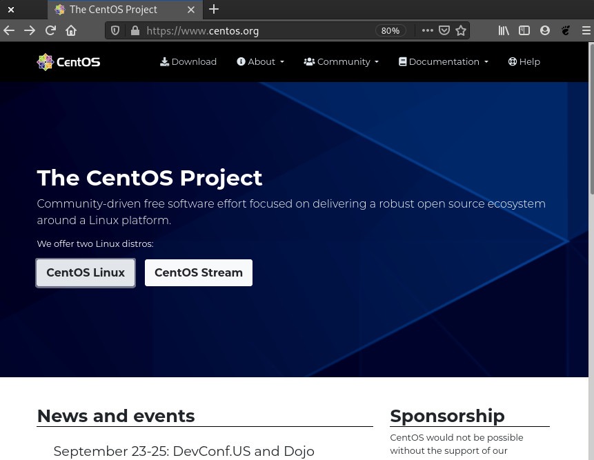 Centos en el sitio web de Raspberry Pi