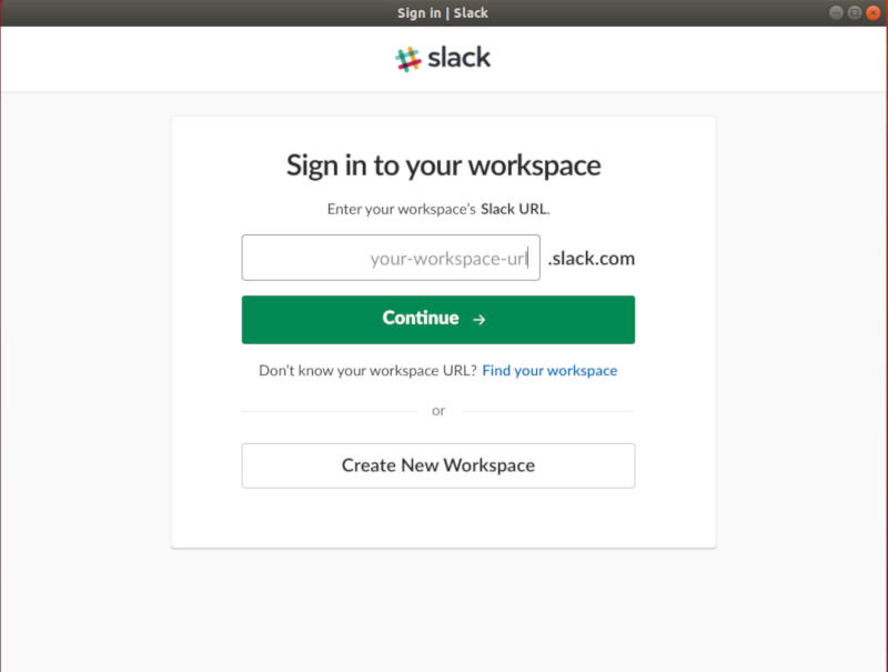 URL del espacio de trabajo de Slack