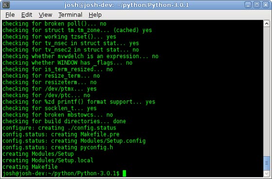 Ejecutando el script de configuración