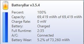 Estadísticas de BatteryBar