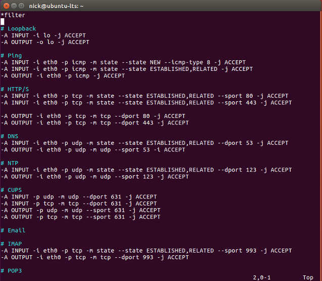 reglas de iptables