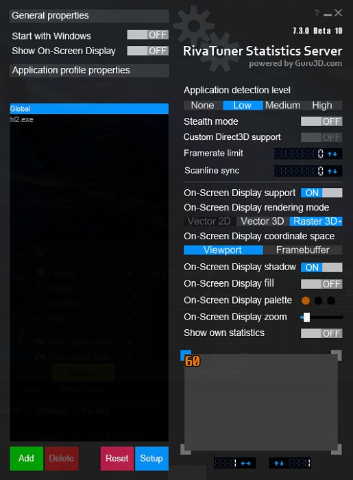 Rivatuner Scanline Sync Desactivar límite de Fps