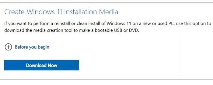 Win11 sin la herramienta de creación de medios de Microsoft