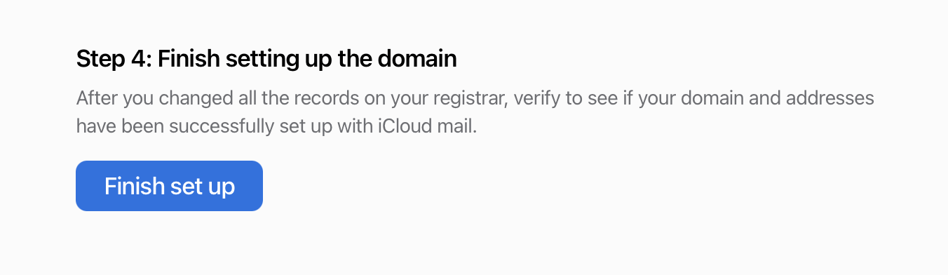 Finalización de dominio personalizado de correo de icloud