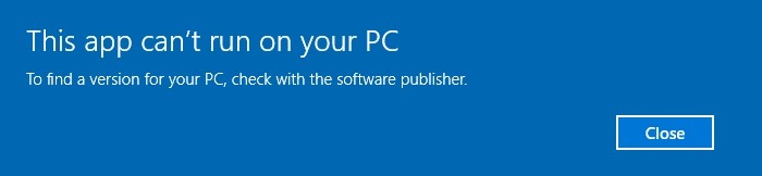 La aplicación Vdos no se puede ejecutar en la PC Advertencia Windows10