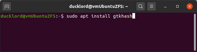 Comprobar hashes con Gtkhash Apt Install