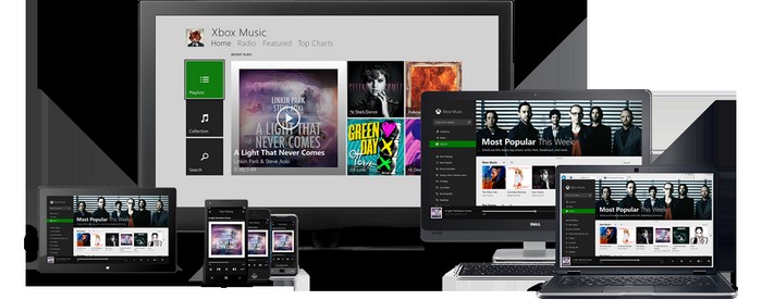 Dispositivos de transmisión de la aplicación Xbox Music