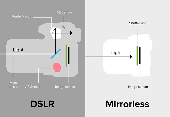 Sensor de diferencia Dslr Vs Mirrorless