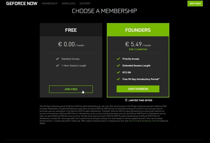 Transmisión de juegos Geforce Now Únase gratis