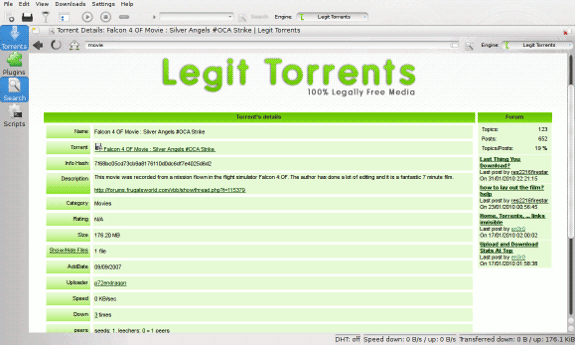 ktorrent buscando torrents