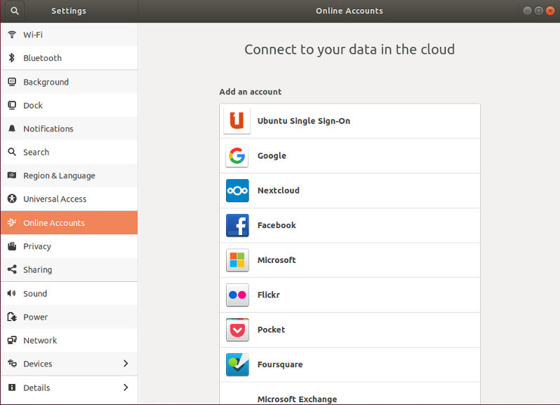Cuentas en línea de GNOME