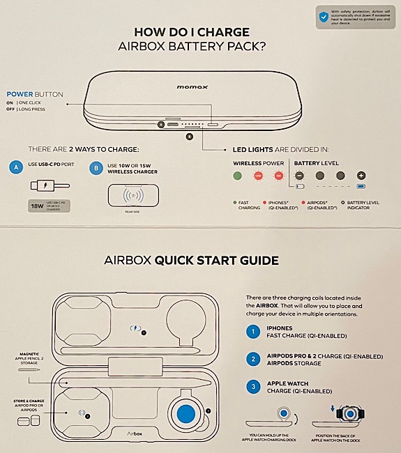 Banco de energía Momax Airbox 3 en 1