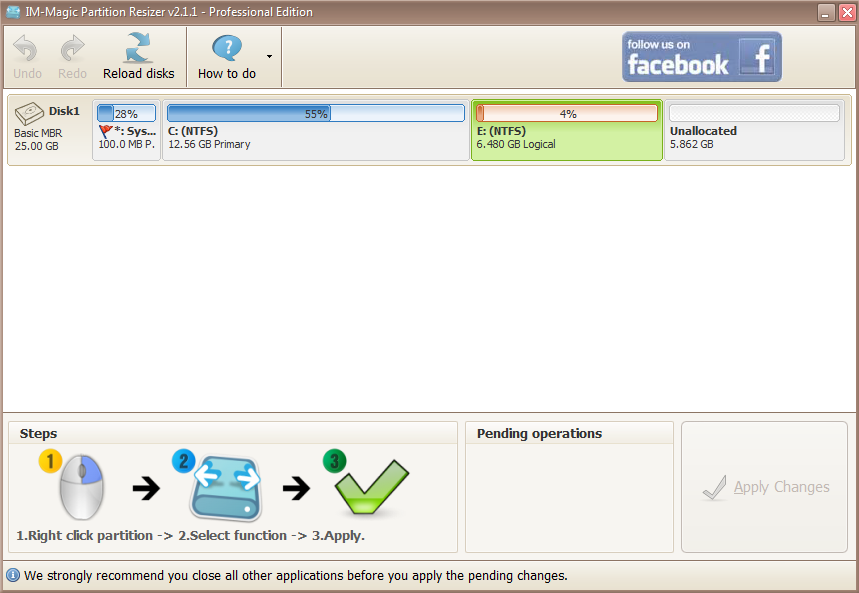 Magic-partition-resizer-pantalla de inicio