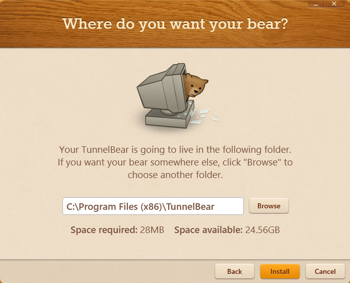 instalación de tunnelbear