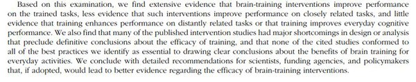 evidencia de entrenamiento cerebral