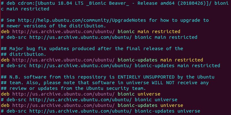 Ubuntu Sources