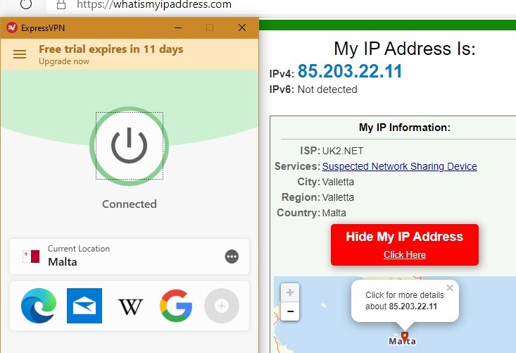 Doublevpn Expressvpn conectado