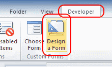 Outlook 2010 diseña un botón de formulario