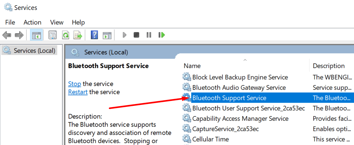 mesa de ayuda bluetooth de windows 10