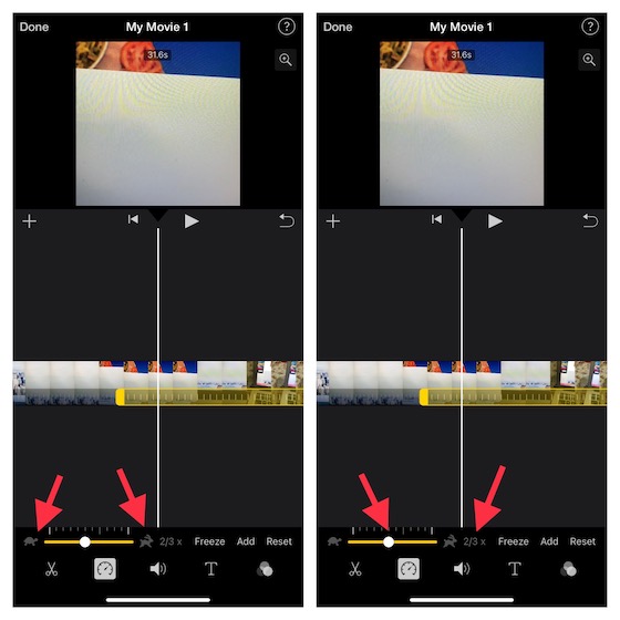 Ajuste la velocidad del vídeo en iMovie en iPhone y iPad 