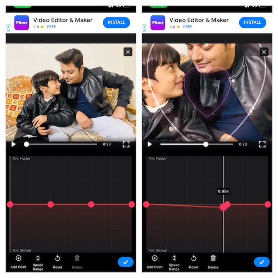 Editor de vídeo en cámara lenta y rápida para iOS