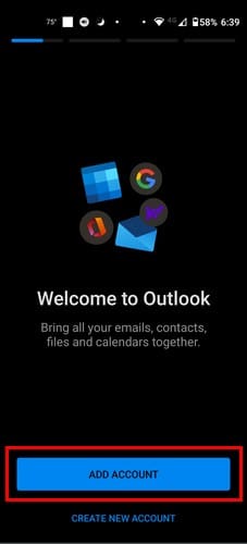 Agregar cuenta de Gmail Outlook para Android