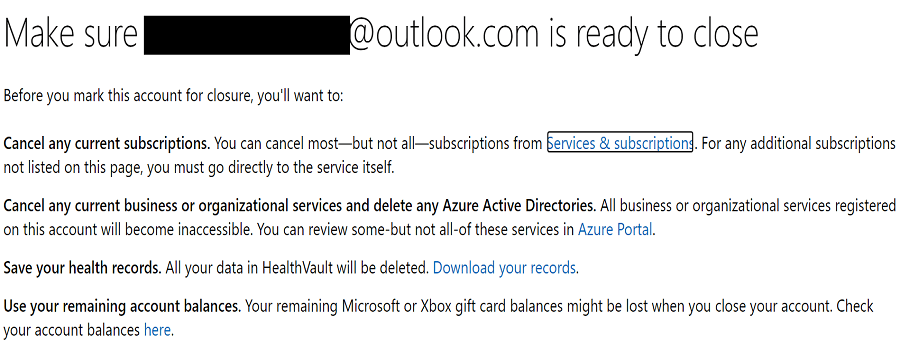 cerrar cuenta de Microsoft