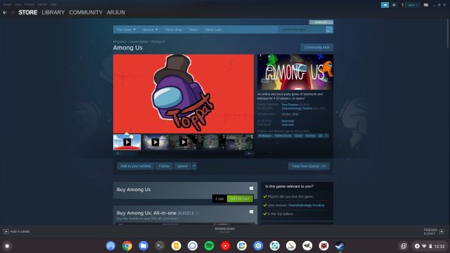 Instalar y jugar juegos de Steam en una Chromebook