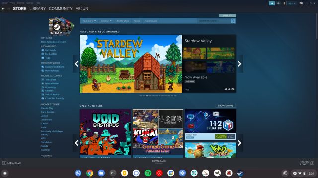 Instalar y jugar juegos de Steam en una Chromebook