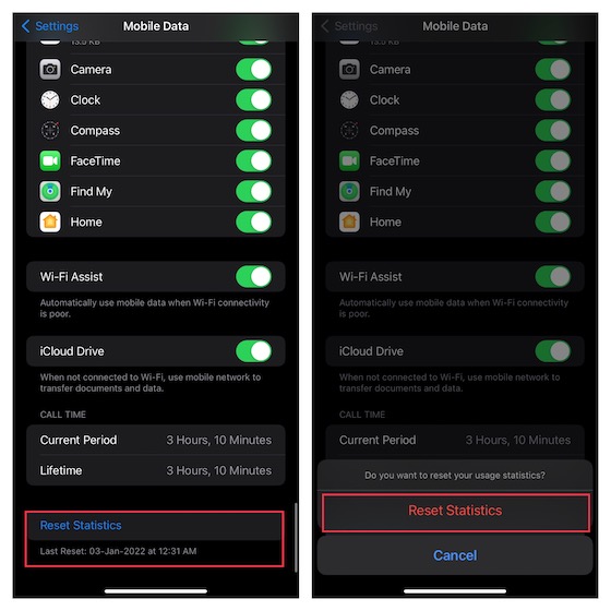 Cómo verificar el uso de datos en iPhone