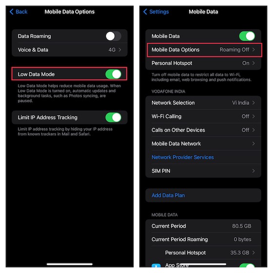 Cómo verificar el uso de datos en iPhone