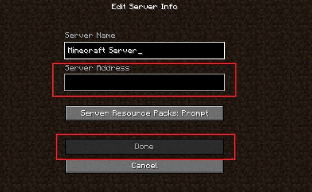 Únase y agregue el servidor Java de Minecraft