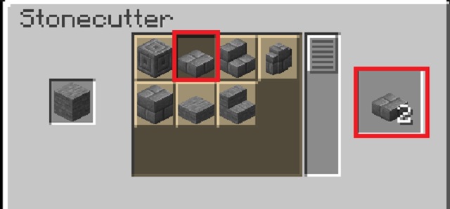 Hacer losas de piedra en Stonecutter de Minecraft