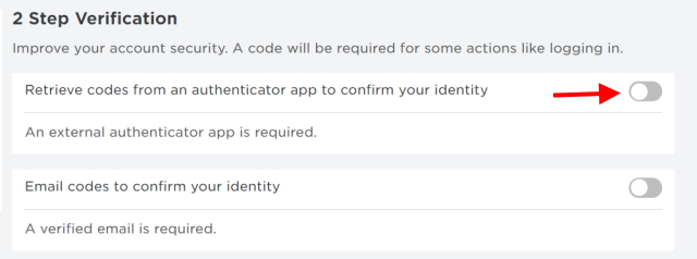 Habilite 2FA para iniciar sesión en Roblox