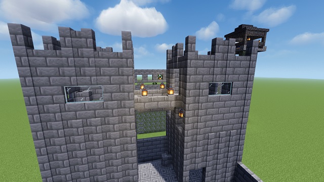 puente sobre el castillo - Cómo construir un castillo en Minecraft
