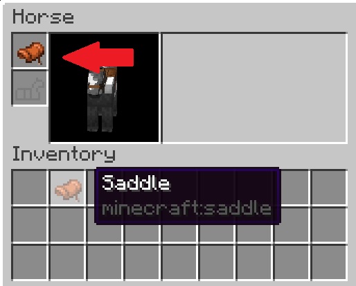 Inventario del caballo en Minecraft