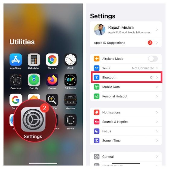 Configuración de Bluetooth en iPhone 