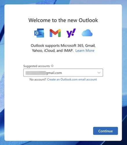 Conecte Outlook 2023 a Gmail