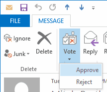 Botón de votación de Outlook